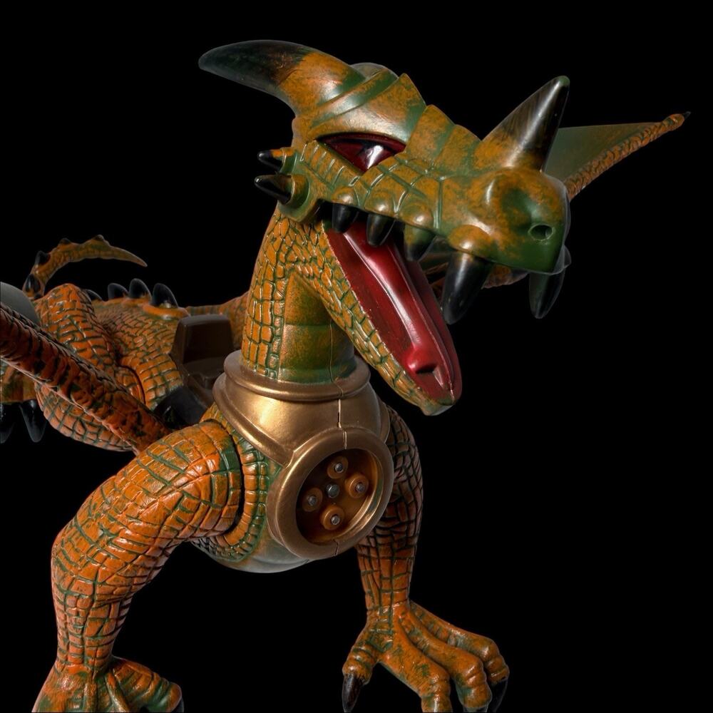 Vtg Mega Bloks Dragon Green Orange Articulated Winged Fantasy Toy Figure